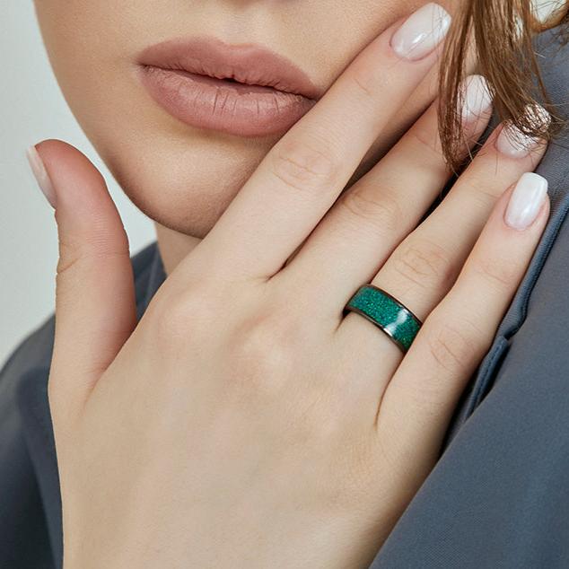 Woman wearing Opal CNICK NFC Payment Smart Ring